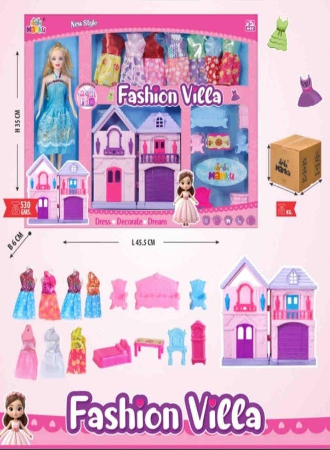 JALKAR "Fashion Villa Dollhouse and Doll Set from The Brand This Toy Set is Designed for Imaginative Play, Allowing Children to Create and Decorate a Dream Home for Their Dolls. - Image 2